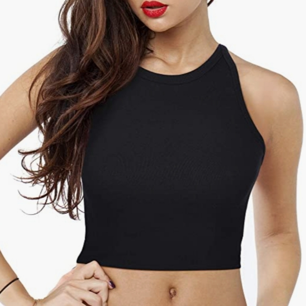 2 Sleeveless Racerback Crop Tanks - Picture 2 of 7